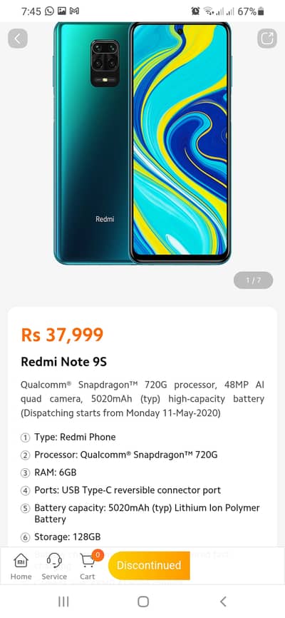 Xiaomi Redmi Note 9S