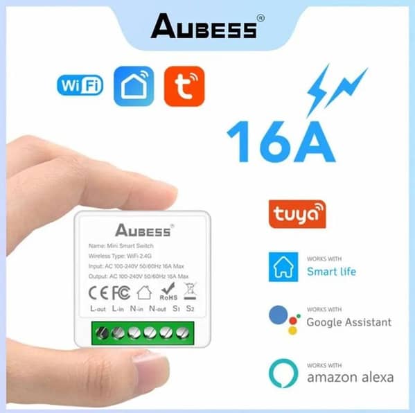 16A WiFi Smart Switch Tuya Smart Home Smart Life Mini Interruptor Two Way Control Voice Control Work With Alexa Yandex Alice