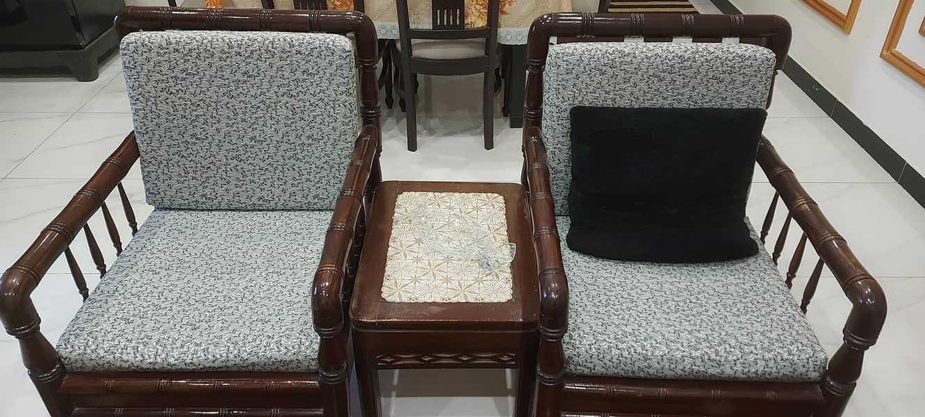 Sofa set 5 seater wood 2