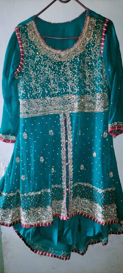 anarkali style frok with jama war plazo