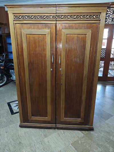 wooden wardrobe almari in 2 pieces