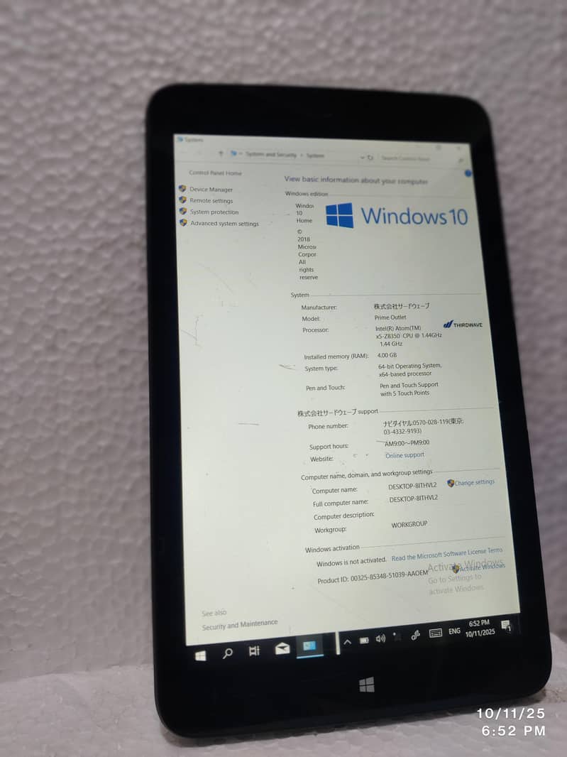 windows tablet, Ram 4Gb 64gb 64bit, Display 8inch, window tablet ...