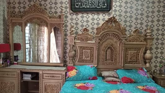 chinioti style bed set  pure wood