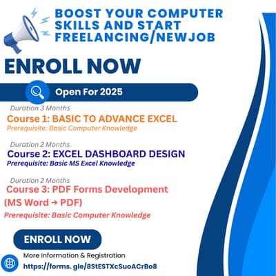 Online Courses – Excel Dashboards & PDF Forms Development