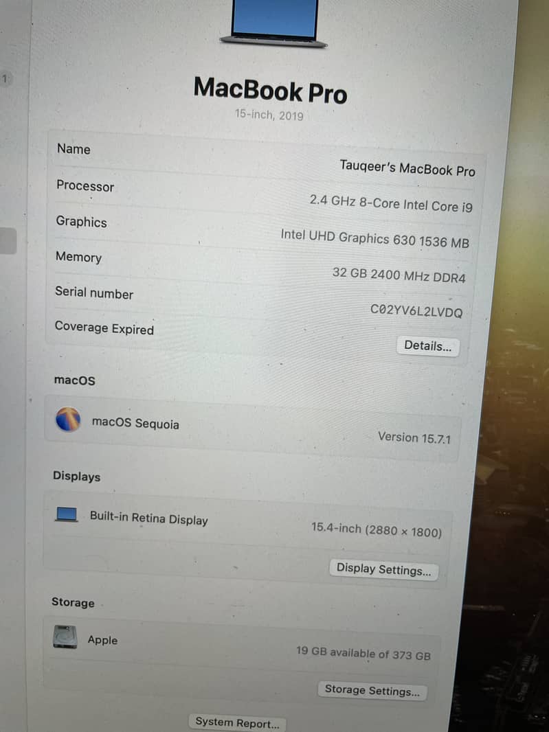 MacBook Pro 2019 32gb 7