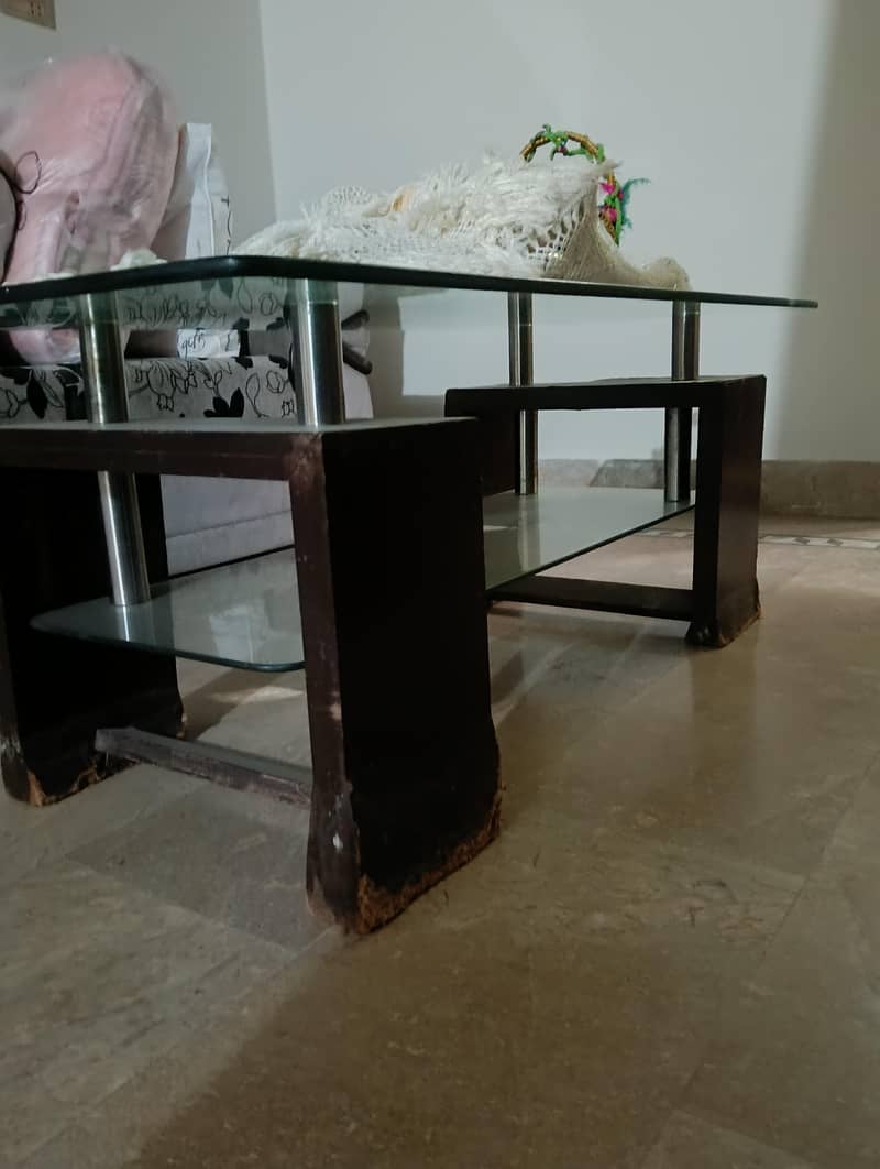Double Glass Center Table – Modern Design --- Geometric sequence 3