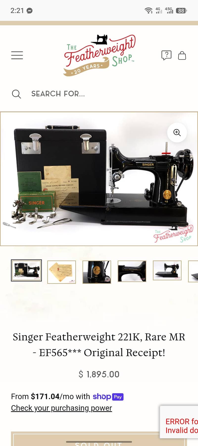 Singer 221K Featherweight Sewing Machine 0