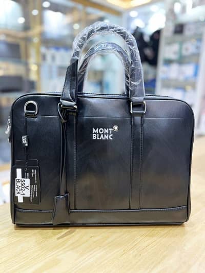 Mont blanc Premium Leather laptop Bag, leather office bag, leather bag