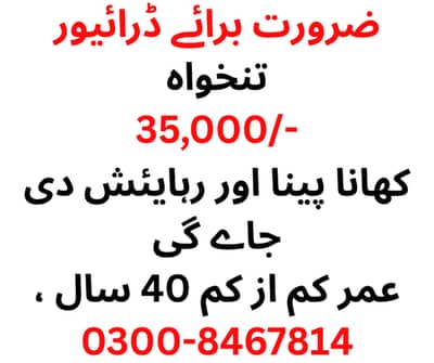 ڈرائیور کی ضرورت ہے
