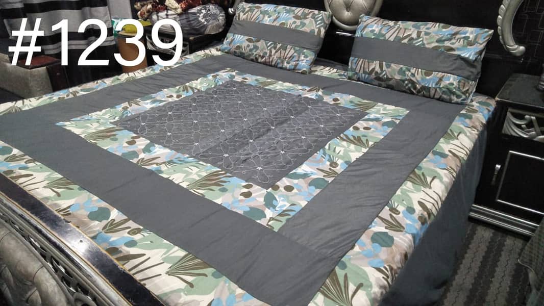 Embroidered Patch Work King Size BedSheets 1