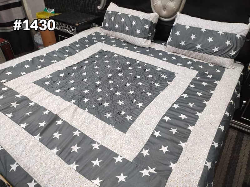 Embroidered Patch Work King Size BedSheets 2