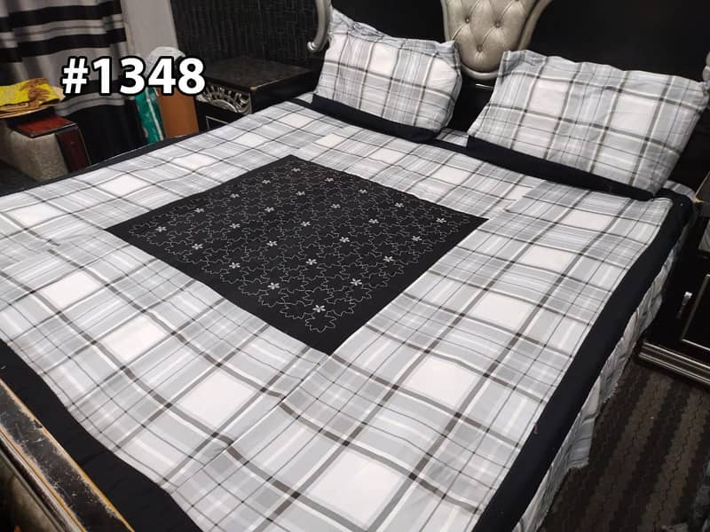 Embroidered Patch Work King Size BedSheets 3