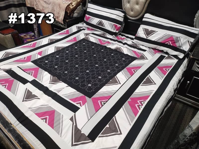 Embroidered Patch Work King Size BedSheets 5