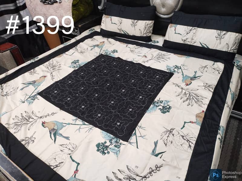 Embroidered Patch Work King Size BedSheets 6