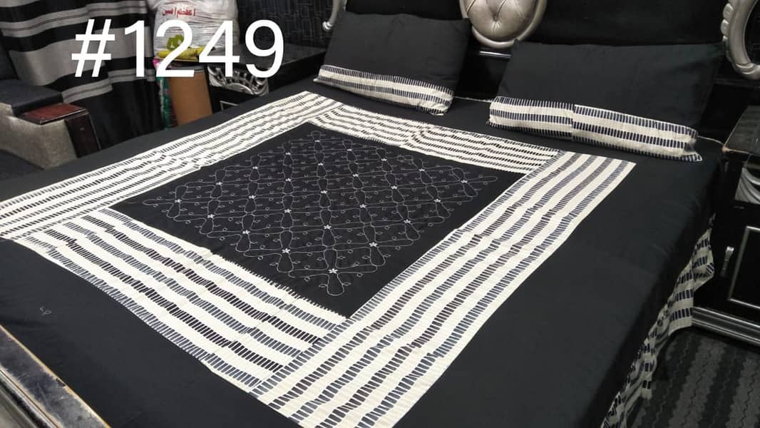 Embroidered Patch Work King Size BedSheets 7