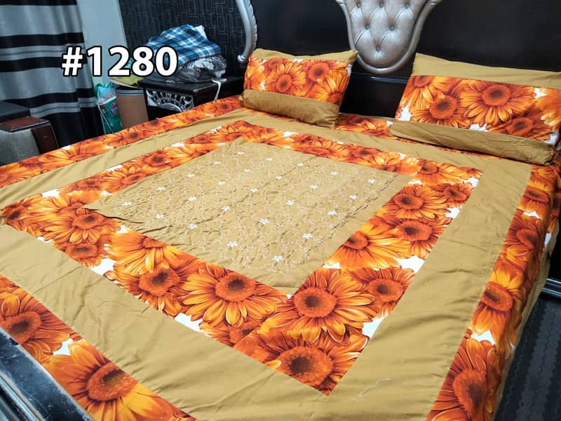 Embroidered Patch Work King Size BedSheets 9