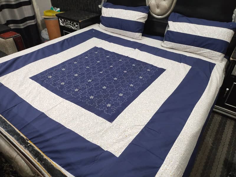 Embroidered Patch Work King Size BedSheets 10