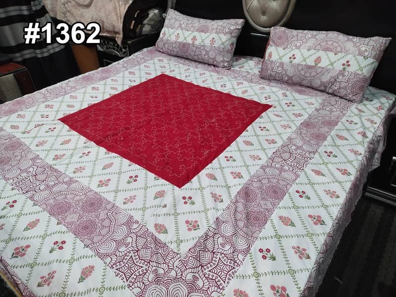 Embroidered Patch Work King Size BedSheets 11
