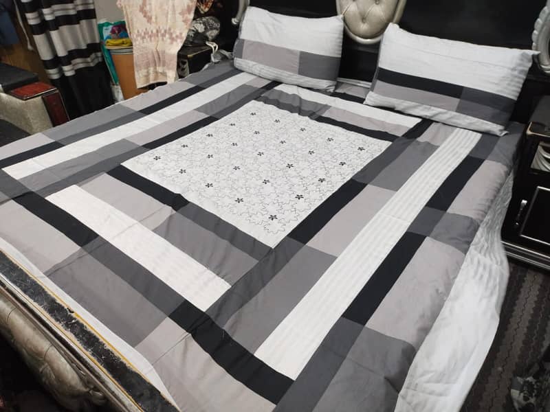 Embroidered Patch Work King Size BedSheets 13