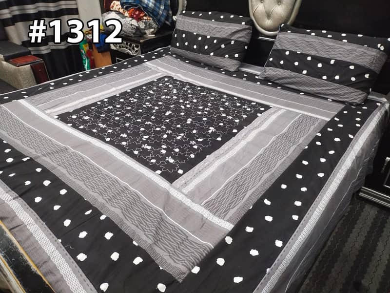 Embroidered Patch Work King Size BedSheets 14