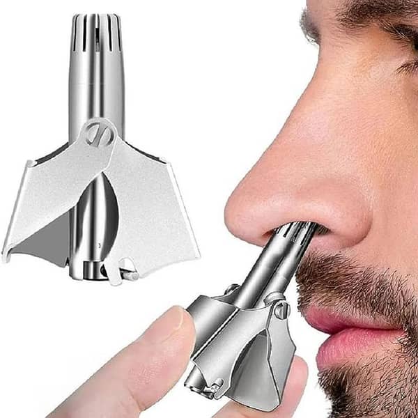Stainless Steel Manual Nose Trimmer Shaving Nose Ear Hair Face Care Man Washable, Washable Hair Remover for Nose and Ears | Portable Grooming Tool