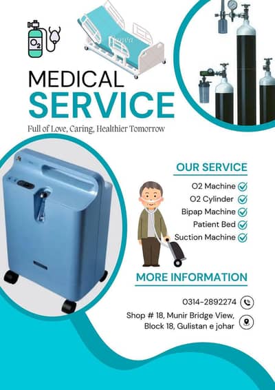 Oxygen Cylinder, Concentrator, Bipap