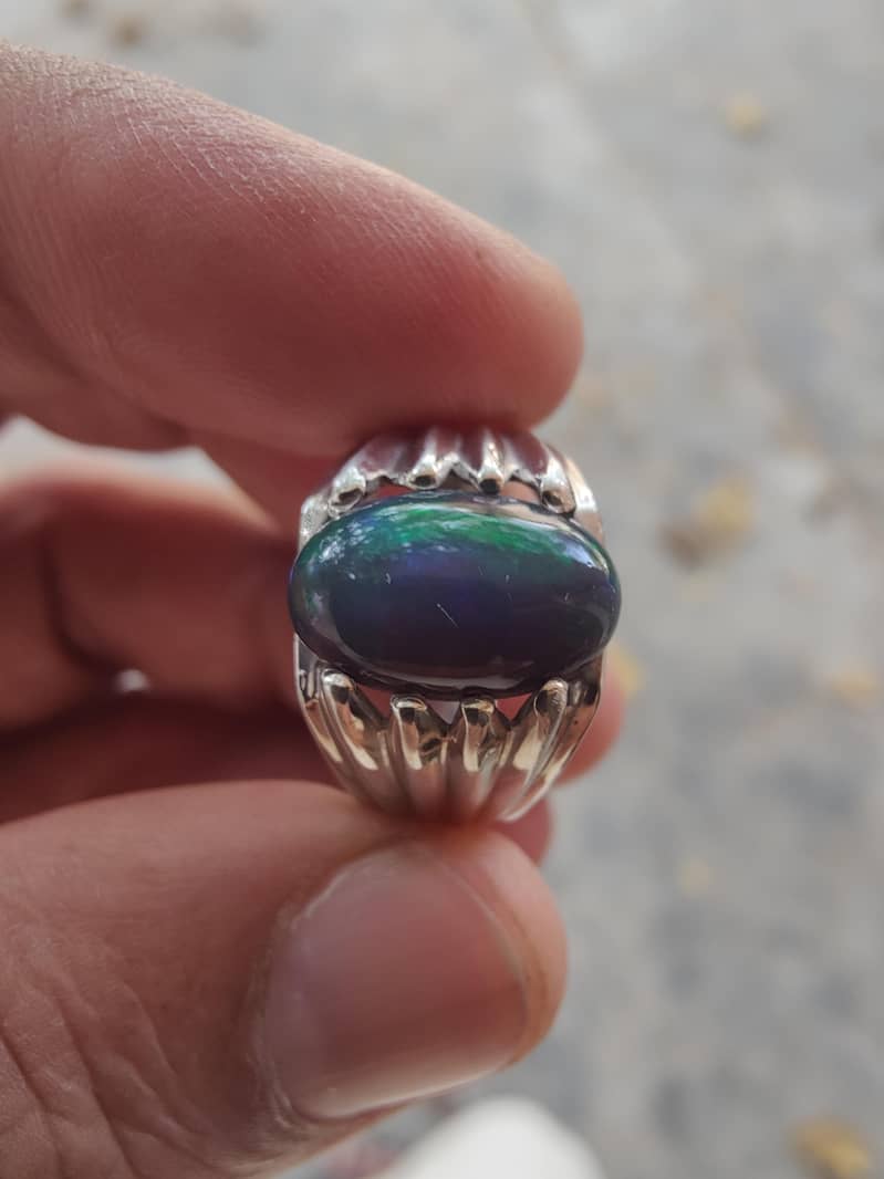 Black Opal silver ring 0