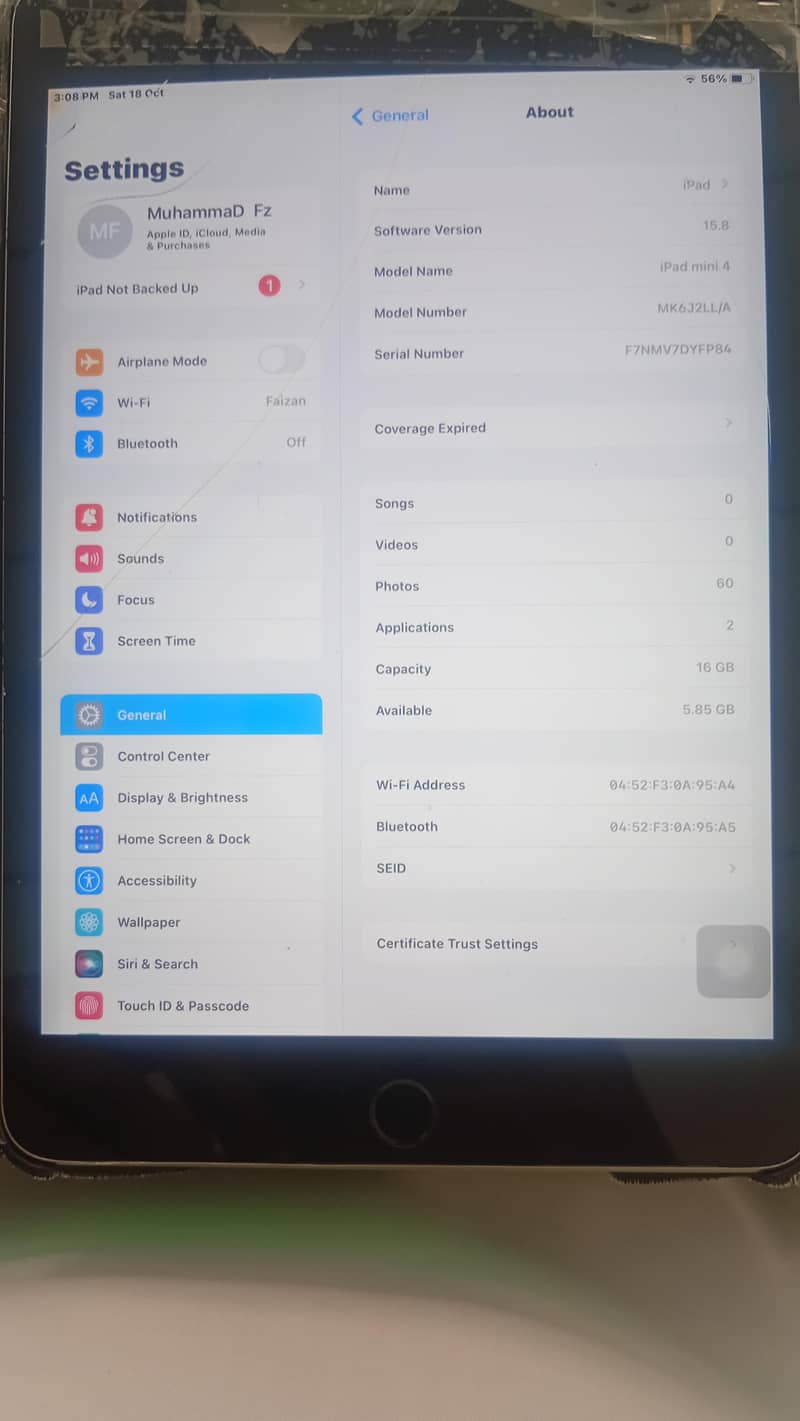 Ipad Mini 4 top Broken 2
