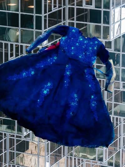 Elegant navy blue maxi with dupatta party wear