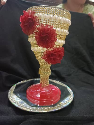 Doodh Pilai Set – Glass & Tray [Used 1 Time] - Glass & Saucer