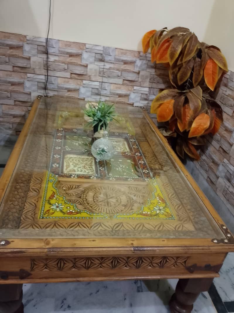 Antique solid swati center table 1