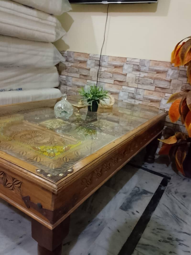 Antique solid swati center table 2