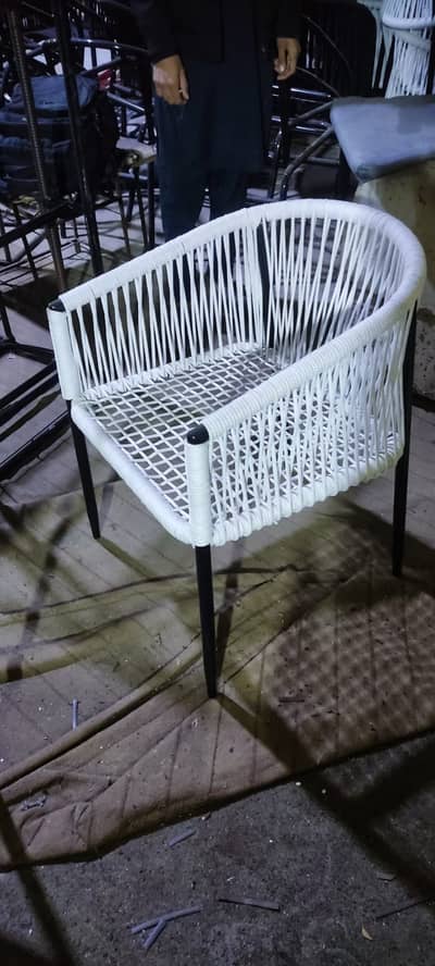 Rope Chair outdor garden rooftop cafe dining table chairs and sofa set