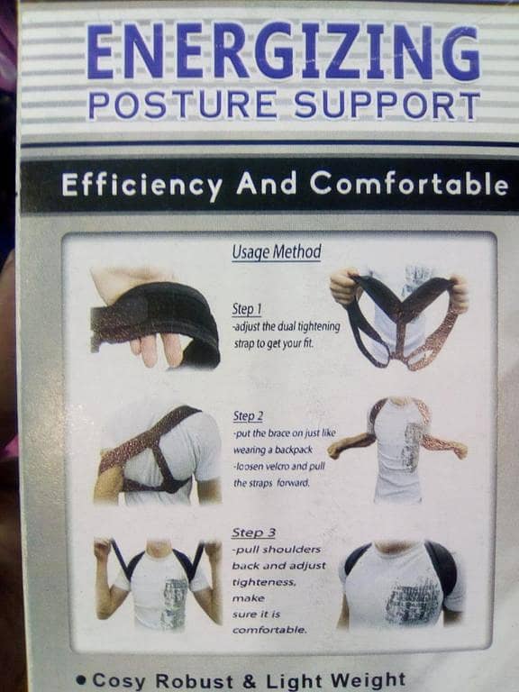 RN Adjustable Upper Back Support Posture Corrector Chest Belt for Spine Alignment