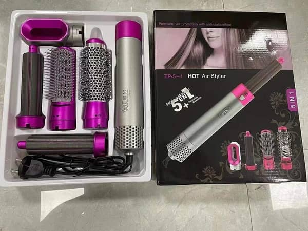 RXN 5-in-1 Professional Hair Dryer for Women – Hot Air Brush Styler, Volumizer, Hair Straightener, Curler, and Roller