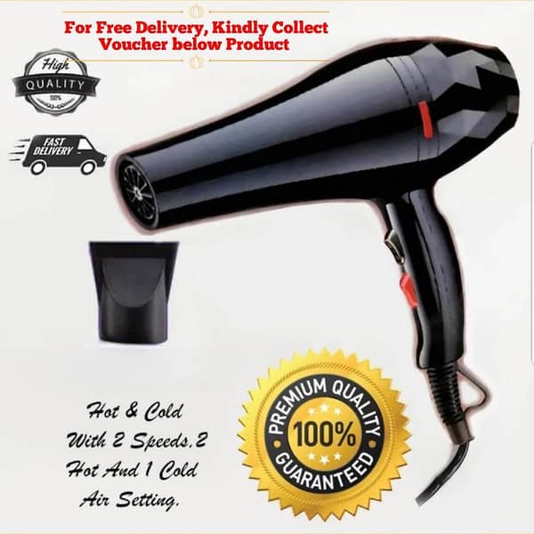 RN Hair Dryer - Professional 2 in 1 Hot & Cold Hair Dryer for Men and Women