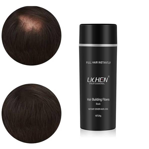 Lichen Hair Building Fibers in Black | Enhance Hair Thickness for Men and Women