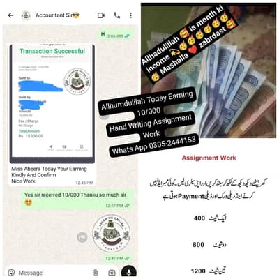 Hand Writing Assignment Work Available For Male Ane Female