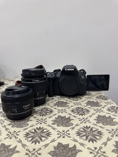 Canon EOS 700d with 18-55mm lens and with 50mm EF lens