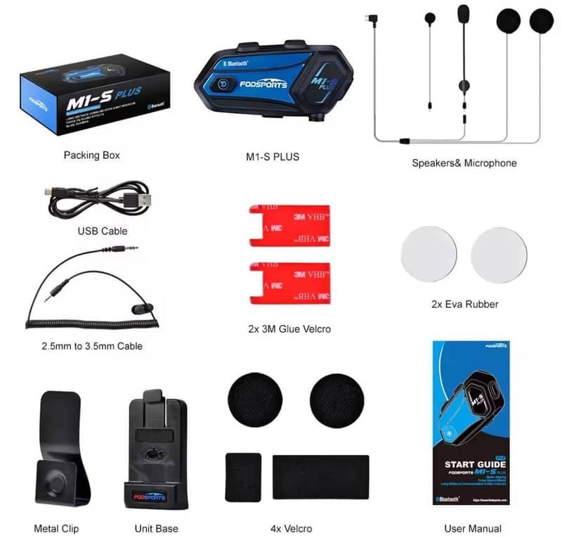 M1-S Plus intercom helmet Bluetooth 2