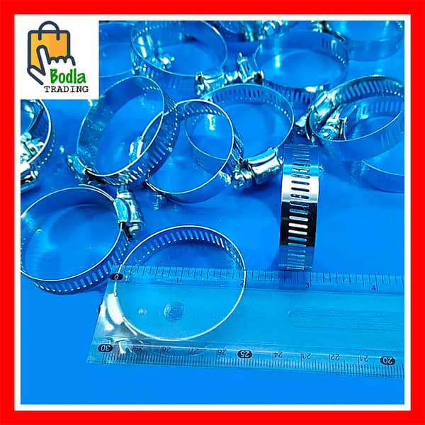 Set of 6 Worm Drive Jubilee Clamps, 2" (32-51mm), Made in Taiwan for Fuel Hoses and Pipe Clips