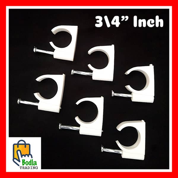3/4 Inch PVC Pipe Fitting Clamp with Nail - U Shape