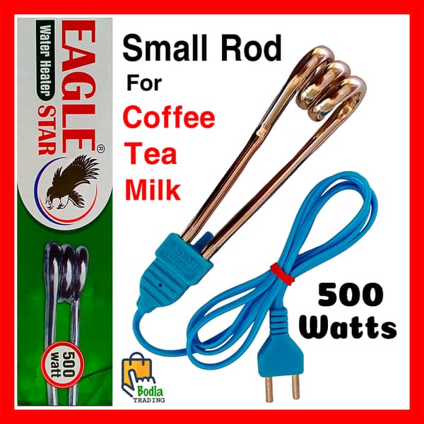 Electric Water Heating Rod Mini Portable 500 Watts For Coffee, Tea Maker, Milk Boiler