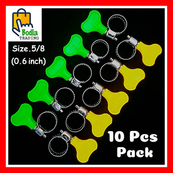 10-Pack Adjustable 5/8 Inch Hose Clamp Bracket Tie and Fastening Clip