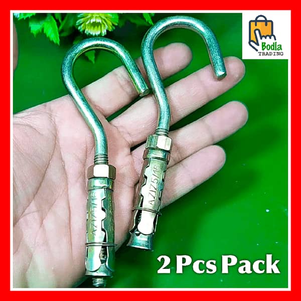Set of 2 Durable 7mm Hooks for 14mm Hole Ceiling Fans and Laundry Ropes