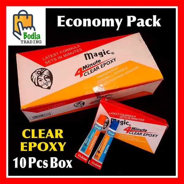 Full Box of 10 Magic 4 Minute Clear Epoxy Economy Pack