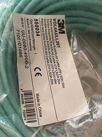 3M Cat6a UTP 20m