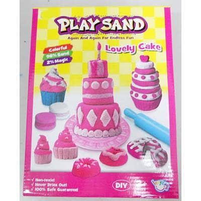 PLAY SAND TOY BIRTHDAY CAKE SET WITH MOULDS