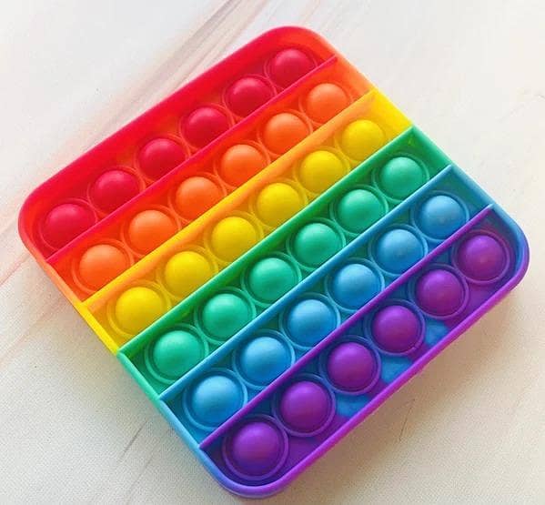 Square Multicolour Pop It Toy for Fidgeting and Stress Relief