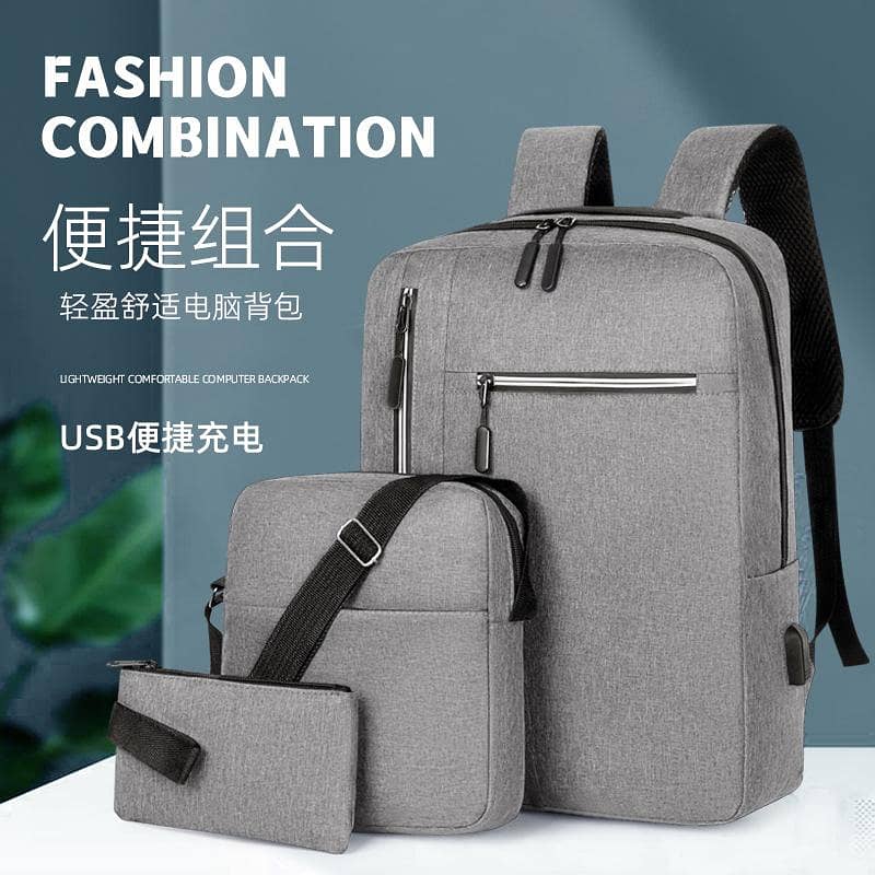 3pc Backpack Lightweight Computer Backpack For students 0